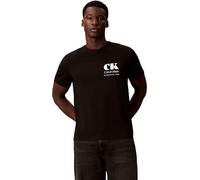 T-Shirt CALVIN KLEIN JEANS, Herren, Gr. L, schwarz, Jersey, Obermaterial: 100% Baumwolle, unifarben, regular fit normal, Rundhals, eingesetzt abgesteppte Kante, Shirts T-Shirt, Rundhalsausschnitt, rei