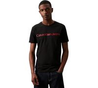 Calvin Klein Herren T-Shirt Kurzarm Core Institutional Logo Slim Tee Rundhalsausschnitt, Schwarz (Ck Black/Salsa), M