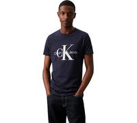 Calvin Klein Herren T-Shirt Kurzarm Core Monologo Slim Fit, Blau (Night Sky), XL