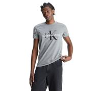 Calvin Klein Herren T-Shirt Kurzarm Core Monologo Slim Fit, Grau (Mid Grey Heather), XXS