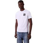 Calvin Klein Herren T-Shirt Kurzarm Gradient Monogram Logo aus Baumwolle, Weiß (Brilliant White), XXL