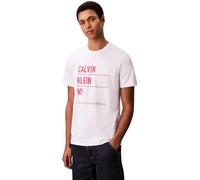 Calvin Klein Herren T-Shirt Kurzarm Graphic mit Logo, Weiß (Brilliant White), S