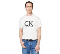 Calvin Klein Herren T-Shirt Kurzarm Graphic Tee Rundhalsausschnitt, Weiß (Brilliant White), M