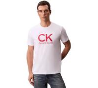 Calvin Klein Herren T-Shirt Kurzarm Graphic Tee Rundhalsausschnitt, Weiß (Brilliant White), S