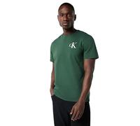 Calvin Klein Herren T-Shirt Kurzarm Left Chest Logo Tee Slim Fit, Grün (Sycamore), XL
