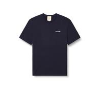 Calvin Klein Herren T-Shirt Kurzarm Micro Logo mit Rundhalsausschnitt, Blau (Dark Sapphire), M