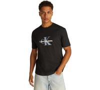 Calvin Klein Herren T-Shirt Kurzarm Monologo Shift Tee aus Baumwolle, Schwarz (Ck Black), XL