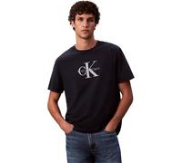 Calvin Klein Herren T-Shirt Kurzarm Monologo Tee aus Baumwolle, Blau (Dark Sapphire), XL