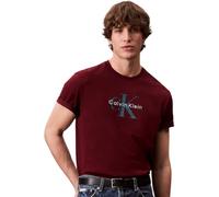 Calvin Klein Herren T-Shirt Kurzarm Monologo Tee aus Baumwolle, Rot (Deep Rouge), M