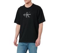 Calvin Klein Herren T-Shirt Kurzarm Monologo Tee aus Baumwolle, Schwarz (Black), XXL