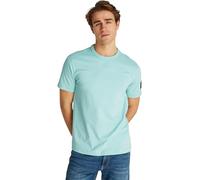 Calvin Klein Herren T-Shirt Kurzarm Regular Tee mit Logo-Badge, Blau (Fresh Mint), S