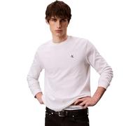 Calvin Klein Jeans Langarmshirt LS EASY MONOGRAM TEE 100% Baumwolle Rundhals Weiß Herren Gr. L