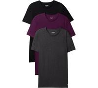 Calvin Klein Herren-T-Shirts, kurzärmelig, Baumwolle, 3er-Pack, Schwarz mit weißer Verzierung, Dunkelviolett, XL