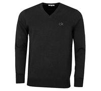 Calvin Klein Herren V-Ausschnitt Soft Cotton Pullover - Charcoal Marl - XXXXL