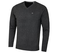 Calvin Klein Herren V-Ausschnitt Soft Cotton Pullover - Charcoal - XXL