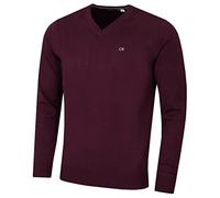 Calvin Klein Herren V-Ausschnitt Soft Cotton Pullover - French Burgundy - XXXL