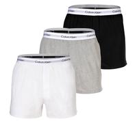 Calvin Klein Herren Web-Boxershorts, 3er Pack - Woven Boxers, Boxer Slim, Icon Stretch, Logobund Schwarz/Weiß/Grau 4XL