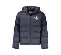 Steppjacke CALVIN KLEIN JEANS "LS NYLON MONOGRAM PUFFER JKT", Herren, Gr. XL, schwarz sapphire, Web, Obermaterial: 100% Polyamid, unifarben, regular fit normal, Rundhals, eingesetzt gerader Abschluss,