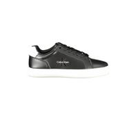 Sneaker CALVIN KLEIN JEANS "CLASSIC CUPSOLE MONO LTH", Herren, Gr. 43, schwarz-weiß (schwarz, weiß), Leder, Lederimitat, unifarben mit Farbeinsatz, sportlich, Schuhe, Freizeitsneaker, Halbschuh, Schnü
