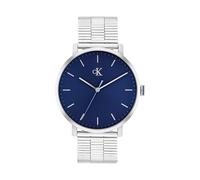Quarzuhr CALVIN KLEIN "CK REAL", silberfarben, blau, Armbanduhren, Herren, Quarzuhr, Armbanduhr, Herrenuhr, Edelstahlarmband, analog (71358319-0)