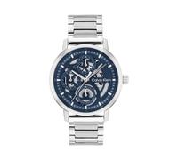 Multifunktionsuhr CALVIN KLEIN "GAUGE", silberfarben, blau, Armbanduhren, Herren, Multifunktionsuhr, Quarzuhr, Armbanduhr, Herrenuhr, Edelstahlarmband, analog (34219403-0)