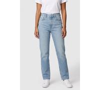 Straight-Jeans CALVIN KLEIN JEANS "HGH RS STRGHT CK ESS", Damen, Gr. 28, Länge 30, blau (lapis sky), Denim/Jeans, Obermaterial: 99% Baumwolle, 1% Elasthan, straight fit normal, Jeans Straight-Jeans, M