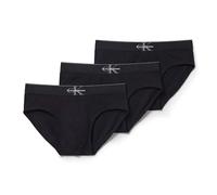Slip "HIP BRIEF 3PK", Herren, Gr. XL (54), schwarz, schwarz, schwarz, Jersey, Obermaterial: 95% Baumwolle, 5% Elasthan, CALVIN KLEIN UNDERWEAR, unifarben, körpernah, Unterhosen Slip, Körpernahe Passfo