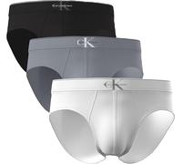 Slip "HIP BRIEF 3PK", Herren, Gr. M (50), schwarz, misty grau, weiß, Jersey, Obermaterial: 95% Baumwolle, 5% Elasthan, CALVIN KLEIN UNDERWEAR, unifarben, körpernah, Unterhosen Slip, Körpernahe Passfor