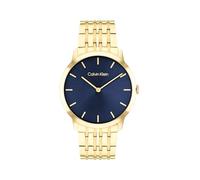 Calvin Klein Intrigue Qtz Basic Unisex-Armbanduhr, schlankes rundes Zifferblatt, Blau, Klassisch