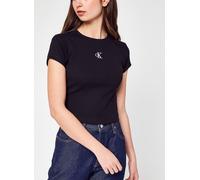 Calvin Klein Jeans - Bekleidung Ck Rib Cropped Slim Tee - Schwarz - Größe L