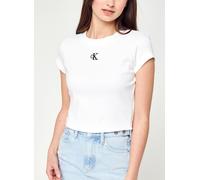 Calvin Klein Jeans - Bekleidung Ck Rib Cropped Slim Tee - Weiß - Größe XS