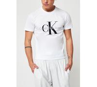Calvin Klein Herren T-Shirt Kurzarm Core Monologo Slim Fit, Weiß (Bright White), S