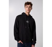Sweatshirt CALVIN KLEIN JEANS "LS EU 350TERRY MICRO MONOLOGO HO", Herren, Gr. L, schwarz, Sweatware, Obermaterial: 100% Baumwolle, unifarben, casual, regular fit normal, Rundhals, Langarm eingesetzt B