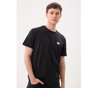 T-Shirt CALVIN KLEIN JEANS "SS BADGE TEE 2 PACK", Herren, Gr. M, weiß (schwarz, hellweiß), Single Jersey, Obermaterial: 100% Baumwolle, unifarben, klassisch normal, Rundhals, eingesetzt abgesteppte Ka