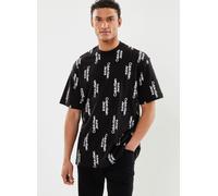 Calvin Klein Jeans - Bekleidung Stacked Logo Aop Tee - schwarz - Größe L