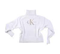 Calvin Klein Jeans Chenille Monologo Damen Pullover Weiß S