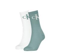 Calvin Klein Jeans "CKJ WOMEN SOCK MONOGRAM" 2 Paar, 2 Paar tlg. mit extra breitem Bündchen, Cotton-Mix, elastisch (64579469-39) jade grün