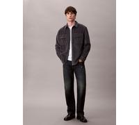 Calvin Klein Jeans Cordhemd Herren Comfort Fit Baumwolle anthrazit, M