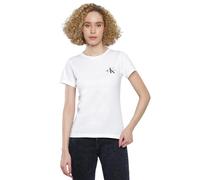 Calvin Klein Jeans Damen 2er Pack T-Shirts Kurzarm Monologo Slim Rundhalsausschnitt, Mehrfarbig (Sepia Rose/Bright White), M