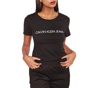 Calvin Klein Jeans Damen Core Institutional Logo Slim Fit Tee T-Shirt, per Pack Schwarz (Ck Black 099), Medium (Herstellergröße: M)