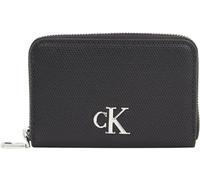 Calvin Klein Jeans Damen Geldbörse Minimal Monogram M Zip Around T Klein, Schwarz (Black), Einheitsgröße