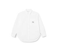 Calvin Klein Jeans Damen Hemd Plus Woven Label Relaxed Shirt Langarm, Weiß (Bright White), 5XL