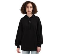 Calvin Klein Jeans Damen Hoodie Oversized mit Kapuze, Schwarz (Ck Black), XXS