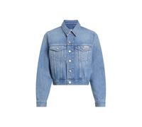 Calvin Klein Damen Jeansjacke Cropped 90'S Denim Trucker mit Brusttaschen, Blau (Denim Light), M