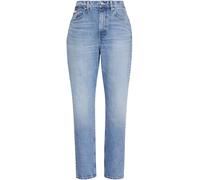 Mom-Jeans CALVIN KLEIN JEANS "NEW MOM JEAN", Damen, Gr. 28, Länge 30, delaware, Denim/Jeans, Obermaterial: 99% Baumwolle, 1% Elasthan, gerade, unten schmal lang, Jeans, mit Markenlabel am Bund (283274