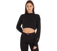 Calvin Klein Jeans Damen Pullover Short Lambswool Strickpullover, Schwarz (Ck Black), M