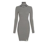 Calvin Klein Jeans Damen Strickkleid aus Bio-Baumwolle WOVEN LABEL TIGHT SWEATER DRESS, schwarz, Gr. XS