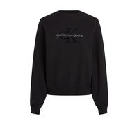 Sweatshirt CALVIN KLEIN JEANS "CHENILLE MONOLOGO CREWNECK" Gr. XL (42), schwarz (ck black) Damen Sweatshirts (29677044-XL) ck black