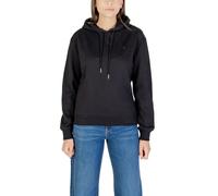 Kapuzensweatshirt CALVIN KLEIN JEANS "LS ARCHIVE TERRY PO HOOD", Damen, Gr. M (40), schwarz, Sweatware, Obermaterial: 86% Baumwolle, 14% Polyester, unifarben, klassisch normal, Rundhals, eingesetzt Ri