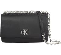 Calvin Klein Jeans Damen Umhängetasche Minimal Monogram Flap Klein, Schwarz (Black), Einheitsgröße
